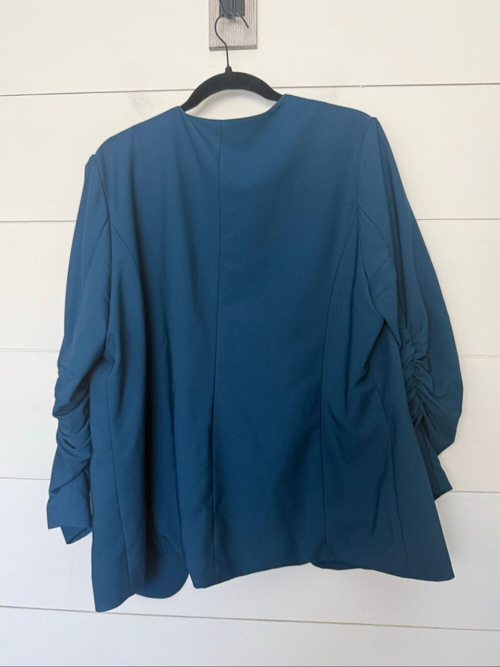 Skies are Blue Women’s XL Blue Blazer Scrunched Sleeve Career Office Core - Picture 4 of 5